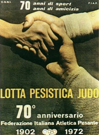 Manifesto di Mario Sarrocco per i 70 anni della FIAP (1972)